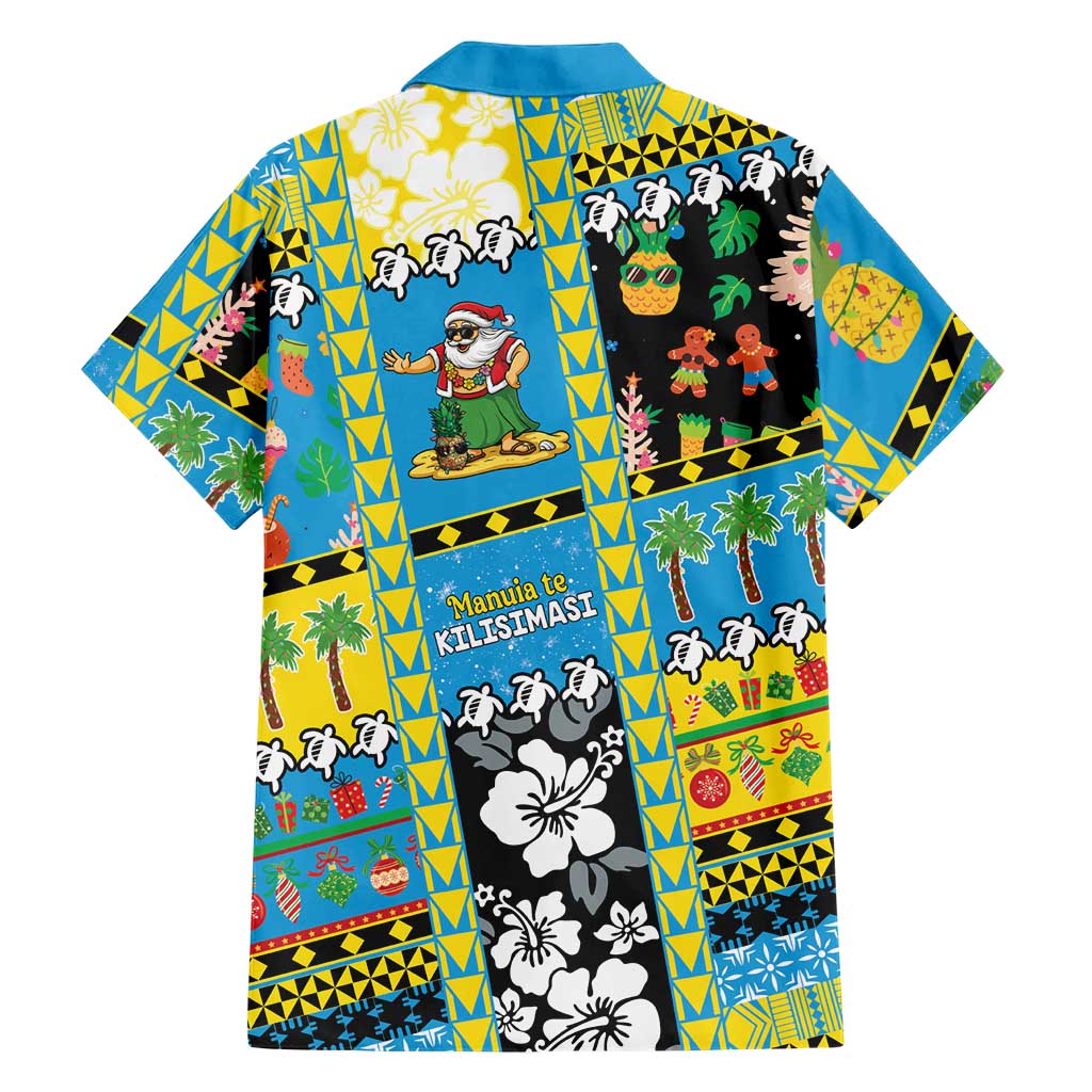 Tuvalu Christmas Family Matching Off The Shoulder Long Sleeve Dress and Hawaiian Shirt Festive Beach Vibes LT05 - Polynesian Pride