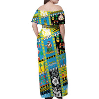 Tuvalu Christmas Family Matching Off Shoulder Maxi Dress and Hawaiian Shirt Festive Beach Vibes LT05 - Polynesian Pride