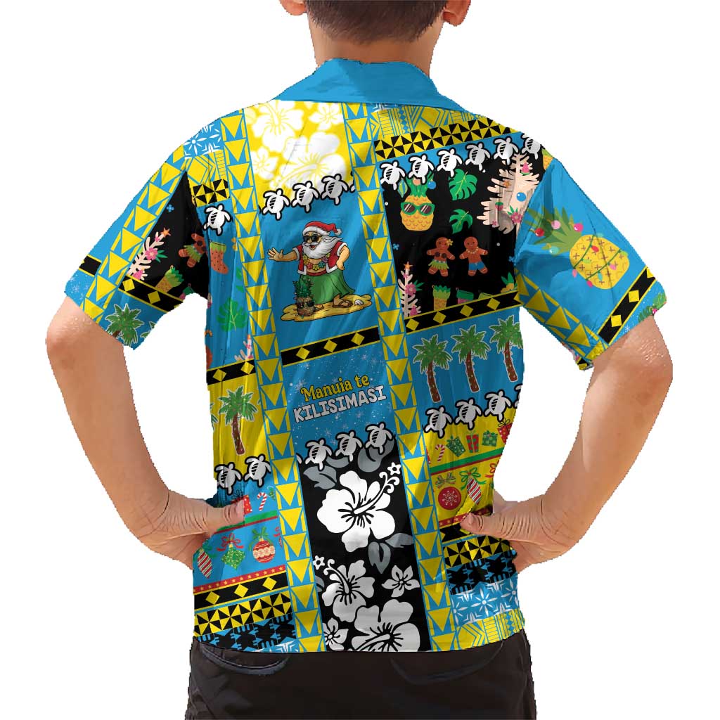 Tuvalu Christmas Family Matching Off Shoulder Short Dress and Hawaiian Shirt Festive Beach Vibes LT05 - Polynesian Pride