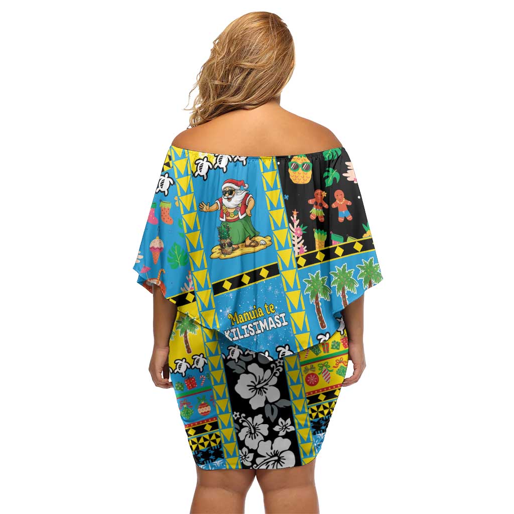 Tuvalu Christmas Family Matching Off Shoulder Short Dress and Hawaiian Shirt Festive Beach Vibes LT05 - Polynesian Pride