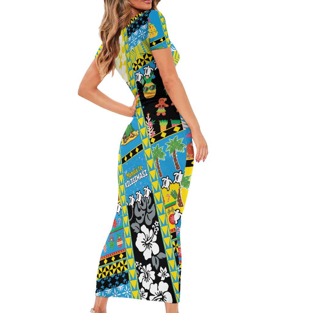 Tuvalu Christmas Family Matching Short Sleeve Bodycon Dress and Hawaiian Shirt Festive Beach Vibes LT05 - Polynesian Pride