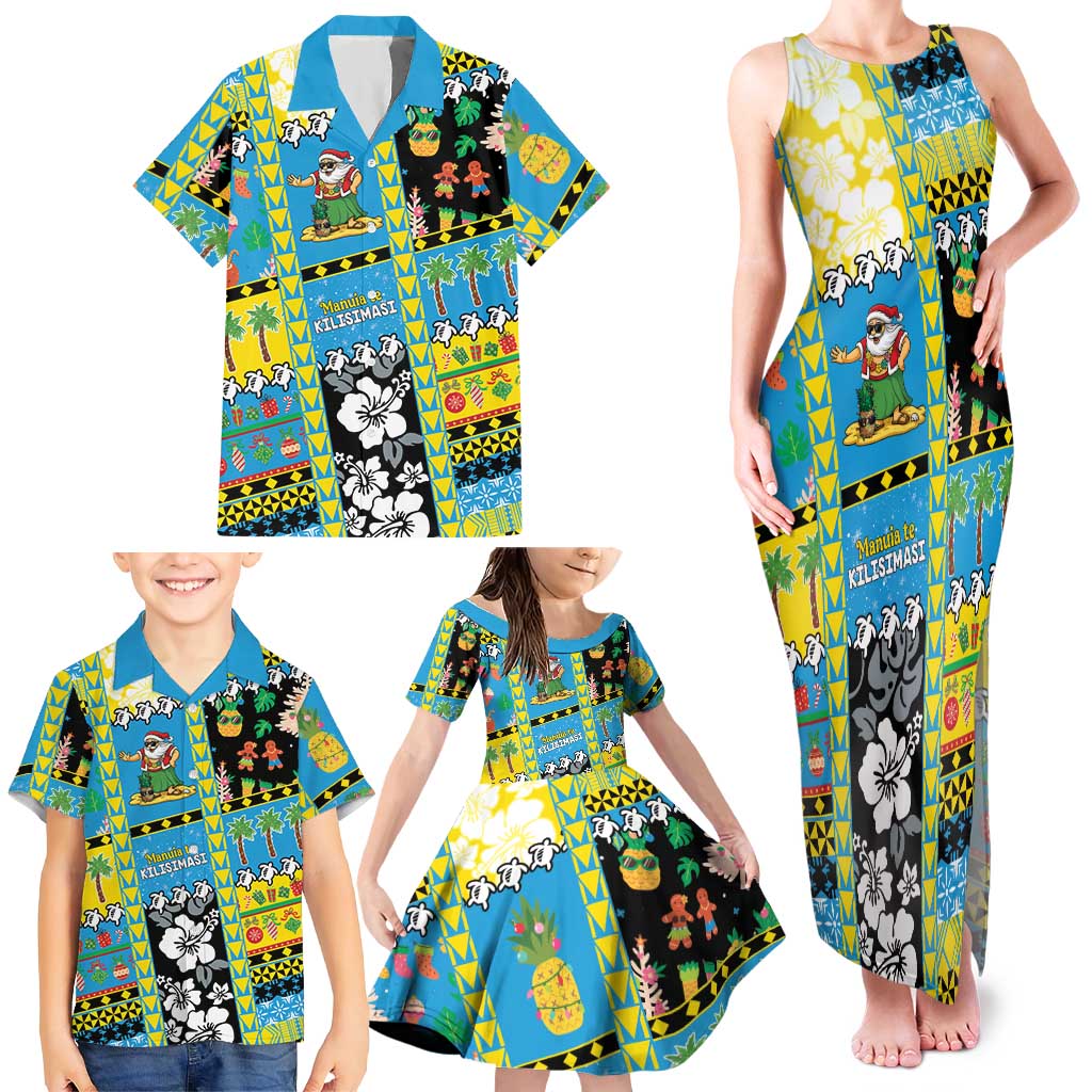 Tuvalu Christmas Family Matching Tank Maxi Dress and Hawaiian Shirt Festive Beach Vibes LT05 - Polynesian Pride