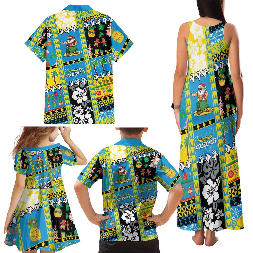 Tuvalu Christmas Family Matching Tank Maxi Dress and Hawaiian Shirt Festive Beach Vibes LT05 - Polynesian Pride