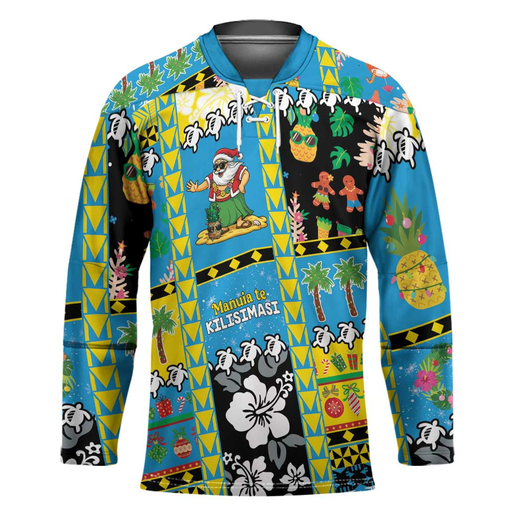 Tuvalu Christmas Hockey Jersey Festive Beach Vibes - Polynesian Pride