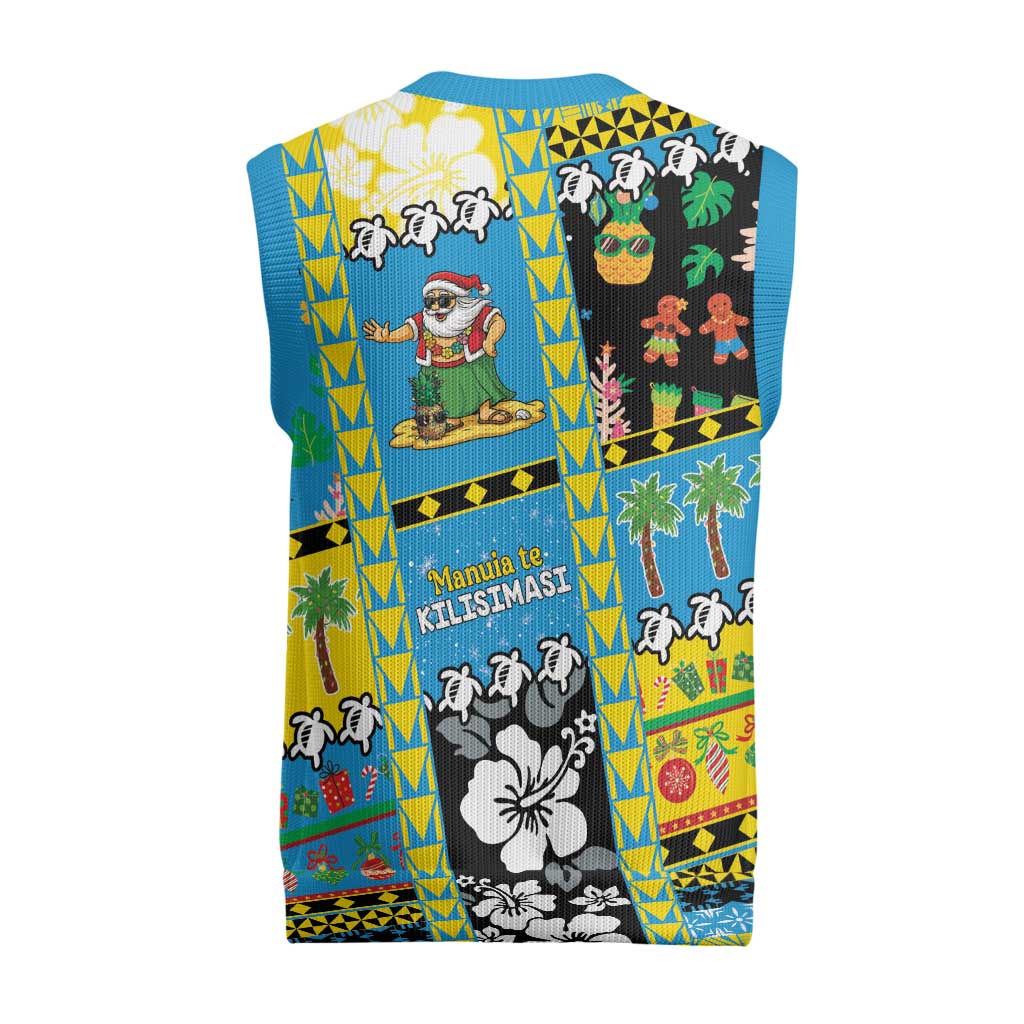 Tuvalu Christmas Knitted V-Neck Vest Festive Beach Vibes LT05 - Polynesian Pride