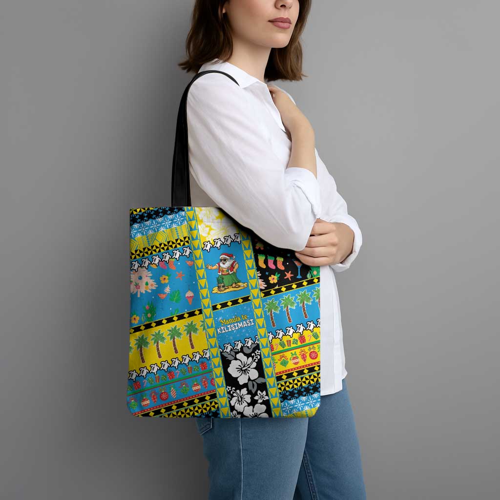 Tuvalu Christmas Tote Bag Festive Beach Vibes - Polynesian Pride