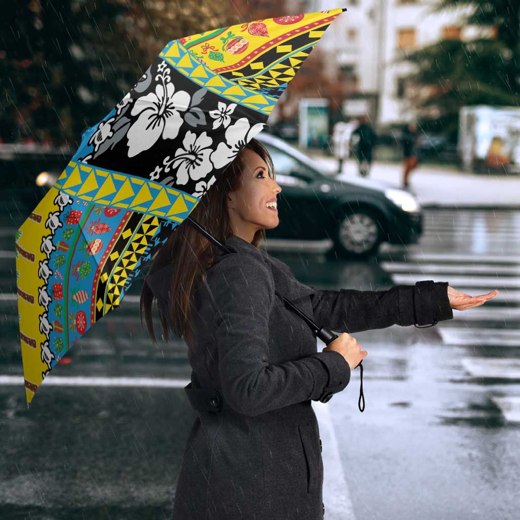 Tuvalu Christmas Umbrella Festive Beach Vibes - Polynesian Pride