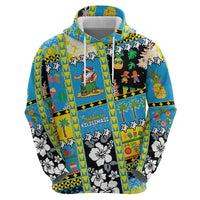 Tuvalu Christmas Zip Hoodie Festive Beach Vibes - Polynesian Pride