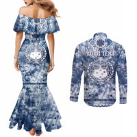 Samoa 685 Couples Matching Mermaid Dress and Long Sleeve Button Shirt Polynesian Pattern Tie Dye Style LT05 - Polynesian Pride