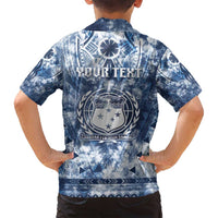 Samoa 685 Family Matching Tank Maxi Dress and Hawaiian Shirt Polynesian Pattern Tie Dye Style