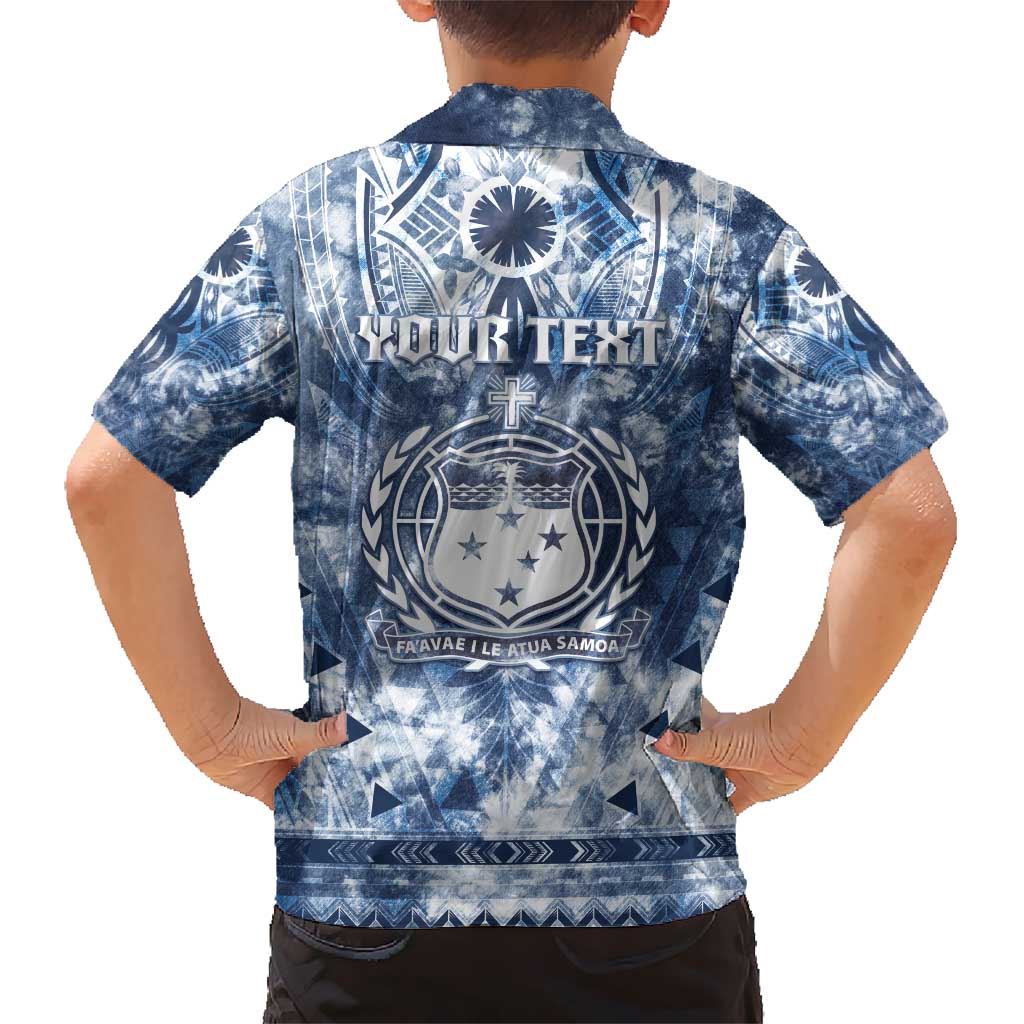 Samoa 685 Kid Hawaiian Shirt Polynesian Pattern Tie Dye Style