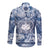 Samoa 685 Long Sleeve Button Shirt Polynesian Pattern Tie Dye Style