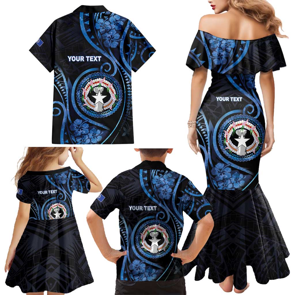 Personalized Northern Mariana Islands Family Matching Mermaid Dress and Hawaiian Shirt Ocean Floral Pattern LT05 - Polynesian Pride