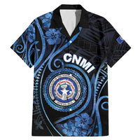 Personalized Northern Mariana Islands Family Matching Mermaid Dress and Hawaiian Shirt Ocean Floral Pattern LT05 Dad's Shirt - Short Sleeve Black - Polynesian Pride