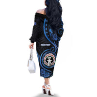 Personalized Northern Mariana Islands Family Matching Off The Shoulder Long Sleeve Dress and Hawaiian Shirt Ocean Floral Pattern LT05 - Polynesian Pride