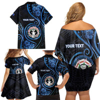 Personalized Northern Mariana Islands Family Matching Off Shoulder Short Dress and Hawaiian Shirt Ocean Floral Pattern LT05 - Polynesian Pride