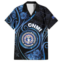 Personalized Northern Mariana Islands Family Matching Short Sleeve Bodycon Dress and Hawaiian Shirt Ocean Floral Pattern LT05 Dad's Shirt - Short Sleeve Black - Polynesian Pride