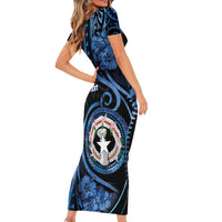 Personalized Northern Mariana Islands Family Matching Short Sleeve Bodycon Dress and Hawaiian Shirt Ocean Floral Pattern LT05 - Polynesian Pride