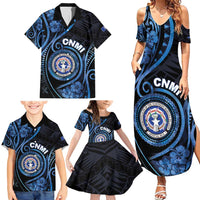 Personalized Northern Mariana Islands Family Matching Summer Maxi Dress and Hawaiian Shirt Ocean Floral Pattern LT05 - Polynesian Pride