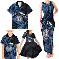 Personalized Northern Mariana Islands Family Matching Tank Maxi Dress and Hawaiian Shirt Ocean Floral Pattern LT05 - Polynesian Pride