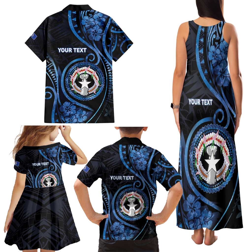 Personalized Northern Mariana Islands Family Matching Tank Maxi Dress and Hawaiian Shirt Ocean Floral Pattern LT05 - Polynesian Pride
