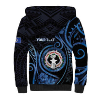 Personalized Northern Mariana Islands Sherpa Hoodie Ocean Floral Pattern LT05 - Polynesian Pride