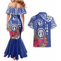Hafa Adai Northern Mariana Islands Couples Matching Mermaid Dress and Hawaiian Shirt Polynesian Tribal Pattern LT05 - Polynesian Pride