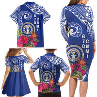 Hafa Adai Northern Mariana Islands Family Matching Long Sleeve Bodycon Dress and Hawaiian Shirt Polynesian Tribal Pattern LT05 - Polynesian Pride