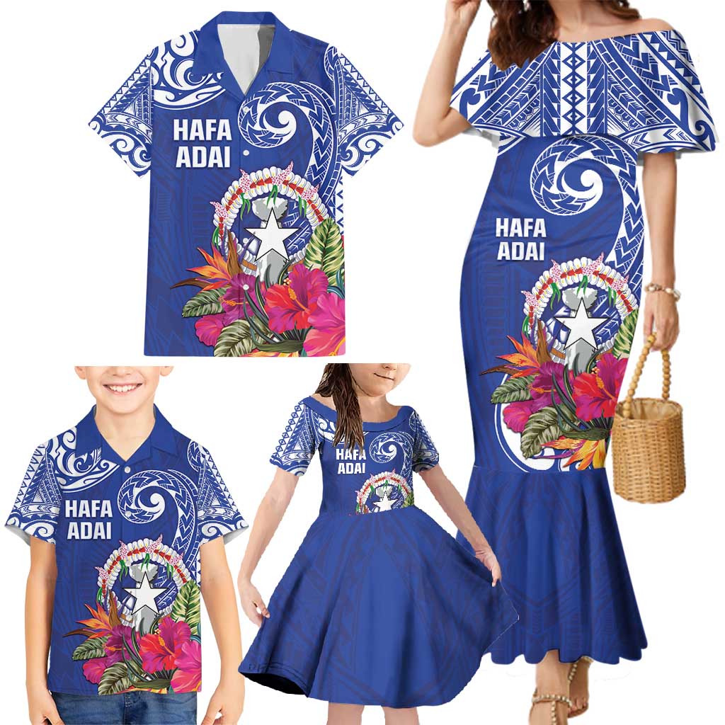 Hafa Adai Northern Mariana Islands Family Matching Mermaid Dress and Hawaiian Shirt Polynesian Tribal Pattern LT05 - Polynesian Pride