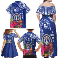 Hafa Adai Northern Mariana Islands Family Matching Off Shoulder Maxi Dress and Hawaiian Shirt Polynesian Tribal Pattern LT05 - Polynesian Pride