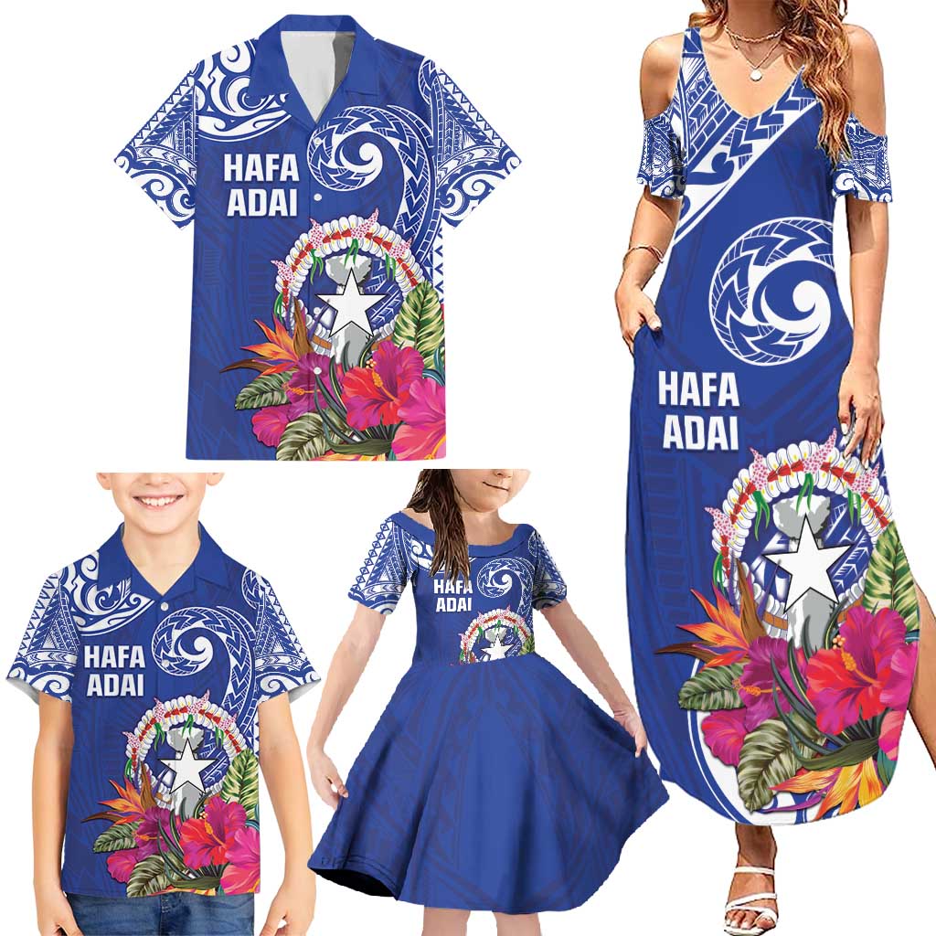 Hafa Adai Northern Mariana Islands Family Matching Summer Maxi Dress and Hawaiian Shirt Polynesian Tribal Pattern LT05 - Polynesian Pride