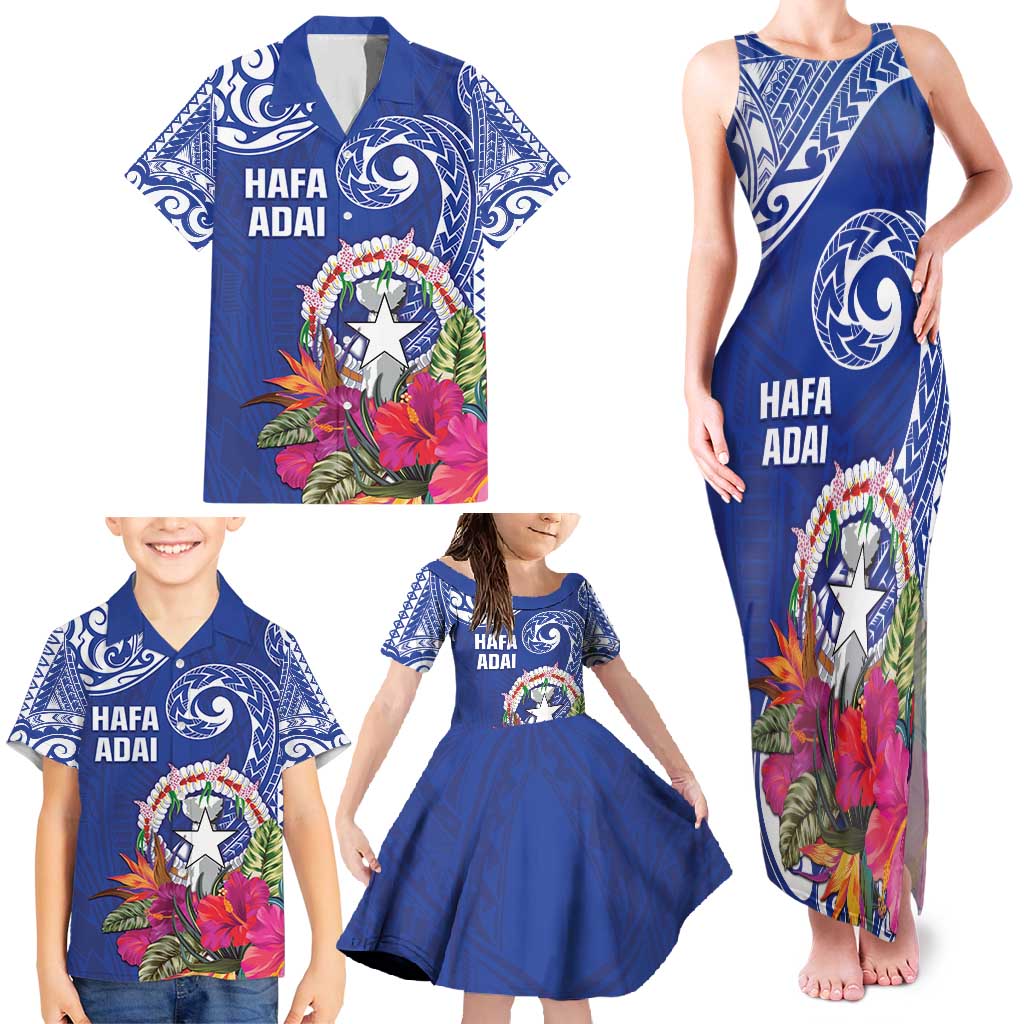 Hafa Adai Northern Mariana Islands Family Matching Tank Maxi Dress and Hawaiian Shirt Polynesian Tribal Pattern LT05 - Polynesian Pride