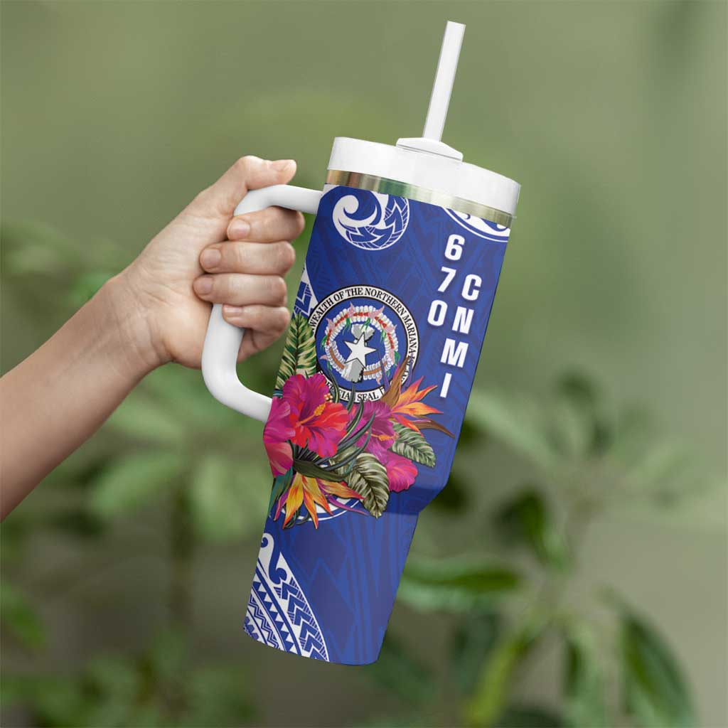 Hafa Adai Northern Mariana Islands Tumbler With Handle Polynesian Tribal Pattern