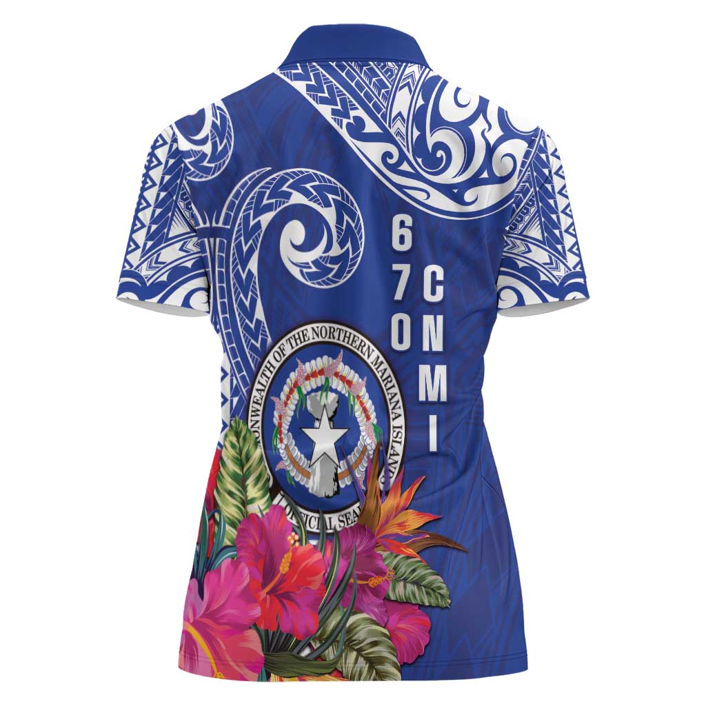 Hafa Adai Northern Mariana Islands Women Polo Shirt Polynesian Tribal Pattern