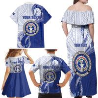 Personalized Northern Mariana Islands Family Matching Off Shoulder Maxi Dress and Hawaiian Shirt CNMI Seal LT05 - Polynesian Pride