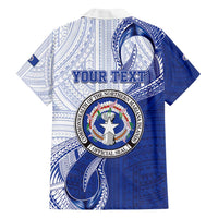 Personalized Northern Mariana Islands Family Matching Off Shoulder Short Dress and Hawaiian Shirt CNMI Seal LT05 - Polynesian Pride