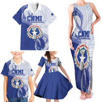 Personalized Northern Mariana Islands Family Matching Tank Maxi Dress and Hawaiian Shirt CNMI Seal LT05 - Polynesian Pride