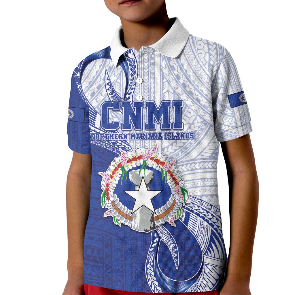 Personalized Northern Mariana Islands Kid Polo Shirt CNMI Seal LT05 Kid Blue - Polynesian Pride