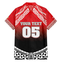 Custom Rugby Tonga MMT Family Matching Off The Shoulder Long Sleeve Dress and Hawaiian Shirt Mana O Tonga LT05 - Polynesian Pride