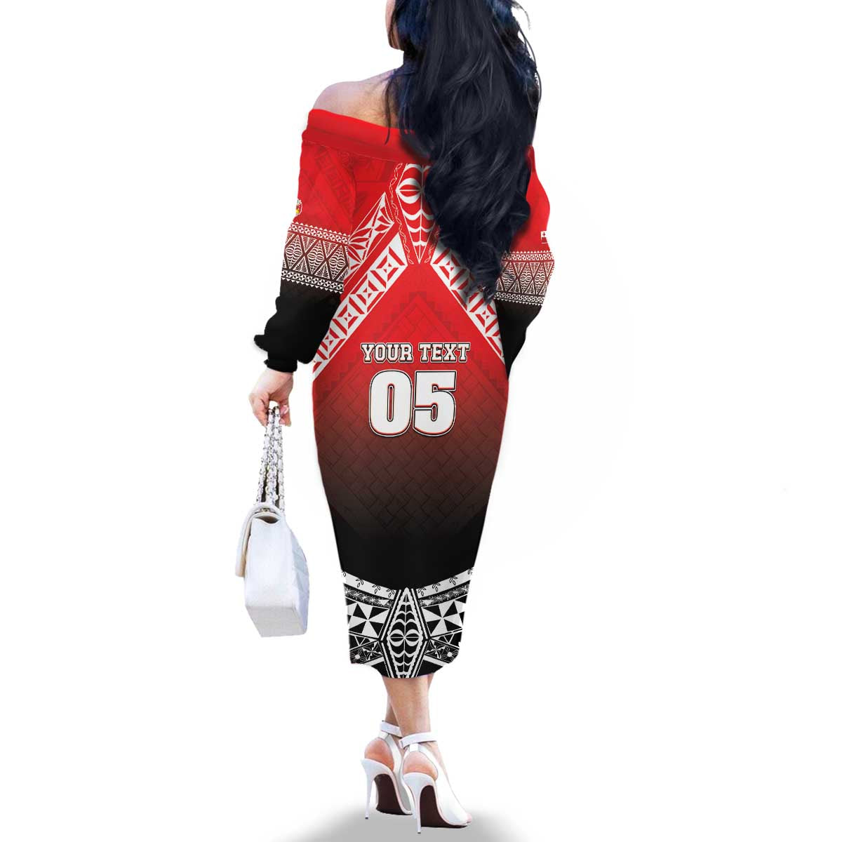 Custom Rugby Tonga MMT Family Matching Off The Shoulder Long Sleeve Dress and Hawaiian Shirt Mana O Tonga LT05 - Polynesian Pride