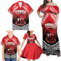 Custom Rugby Tonga MMT Family Matching Off Shoulder Maxi Dress and Hawaiian Shirt Mana O Tonga LT05 - Polynesian Pride