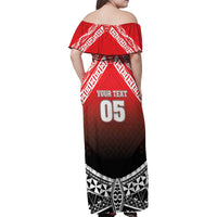 Custom Rugby Tonga MMT Family Matching Off Shoulder Maxi Dress and Hawaiian Shirt Mana O Tonga LT05 - Polynesian Pride