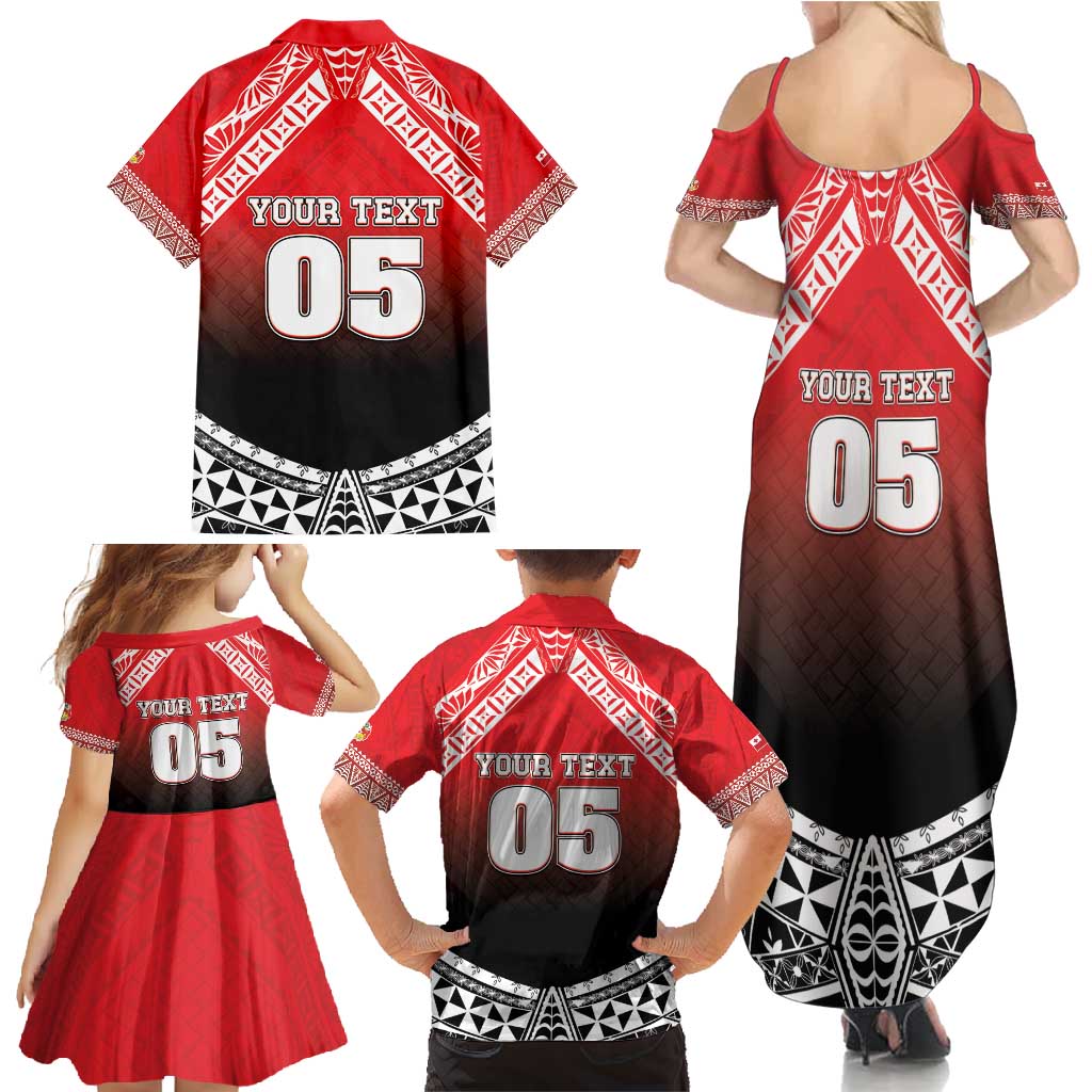 Custom Rugby Tonga MMT Family Matching Summer Maxi Dress and Hawaiian Shirt Mana O Tonga LT05 - Polynesian Pride