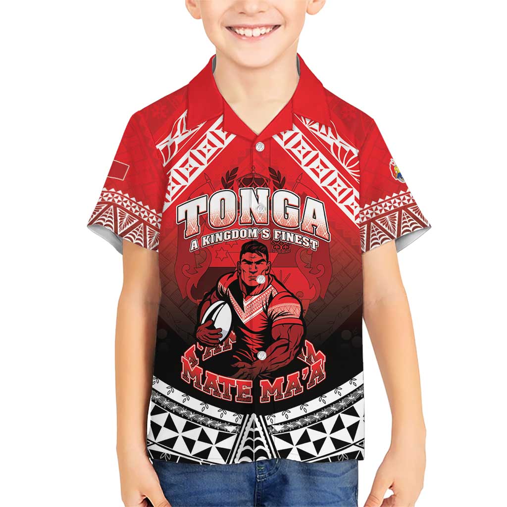 Custom Rugby Tonga MMT Kid Hawaiian Shirt Mana O Tonga - Polynesian Pride
