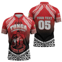 Custom Rugby Tonga MMT Zipper Polo Shirt Mana O Tonga LT05 - Polynesian Pride