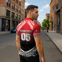 Custom Rugby Tonga MMT Zipper Polo Shirt Mana O Tonga LT05 - Polynesian Pride