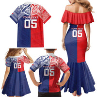 Custom Rugby Samoa And Tonga Family Matching Mermaid Dress and Hawaiian Shirt Toa Samoa With Mate Maa LT05 - Polynesian Pride