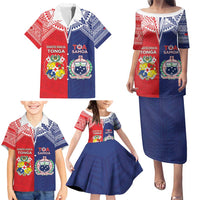 Custom Rugby Samoa And Tonga Family Matching Puletasi and Hawaiian Shirt Toa Samoa With Mate Maa - Polynesian Pride