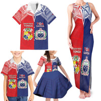 Custom Rugby Samoa And Tonga Family Matching Tank Maxi Dress and Hawaiian Shirt Toa Samoa With Mate Maa LT05 - Polynesian Pride