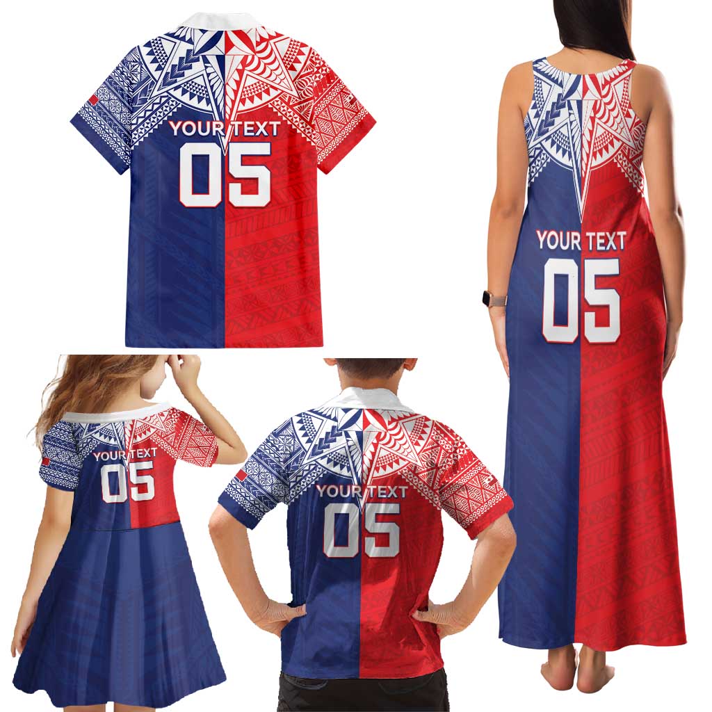 Custom Rugby Samoa And Tonga Family Matching Tank Maxi Dress and Hawaiian Shirt Toa Samoa With Mate Maa LT05 - Polynesian Pride